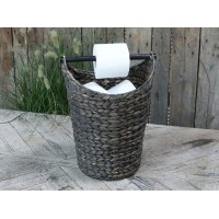 Basket style Toilet Roll Holder with Storage - Dark